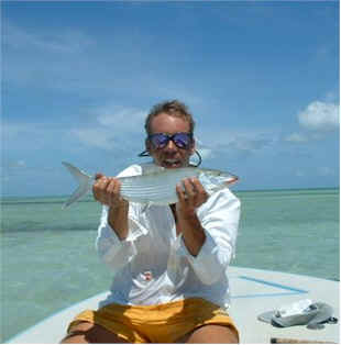 Flats fishing in Key West Florida. Bonefish caught on a flat near Key West.